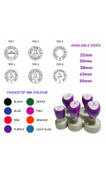 Customise Self-Inking/Pre-Inked ROUND Company Business Rubber Stamp (Assorted Sizes)